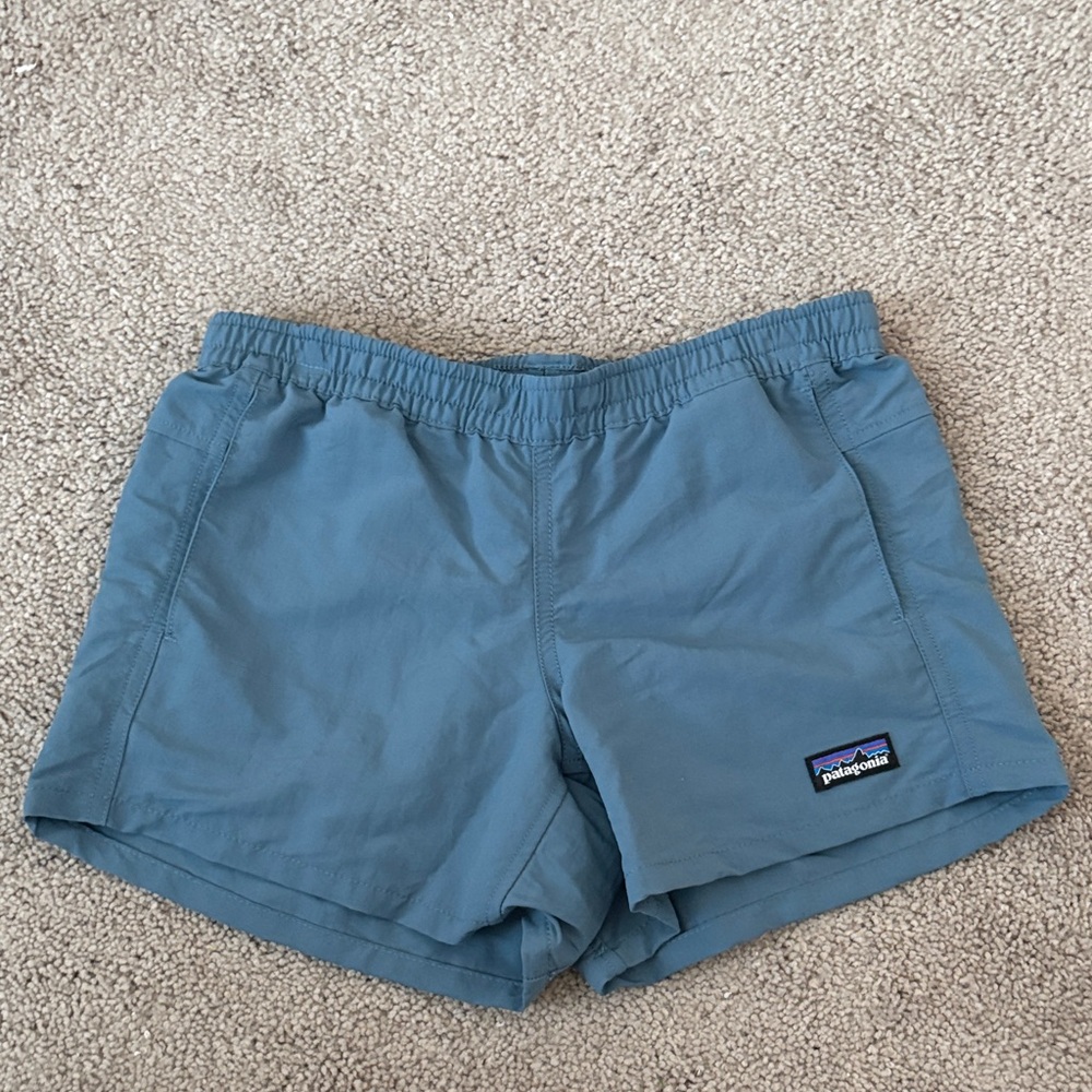 Patagonia- Kids Baggies 4”- Utility Blue- size M (10)